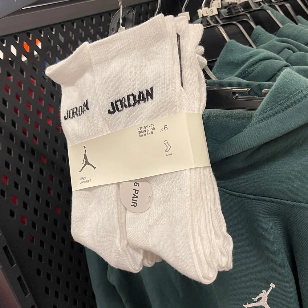 Jordan White Crew Socks 6-Pack JORDAN JUMPMAN CREW Socks  6PK